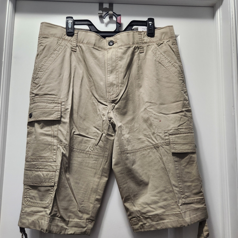 George Men's Khaki Shorts with Navy Branding